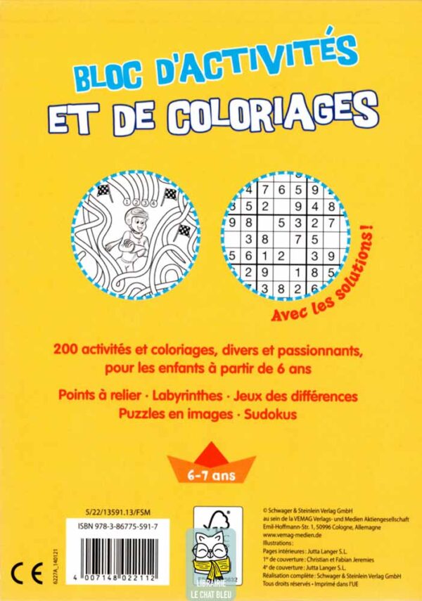 bloc d'activités et de coloriages
