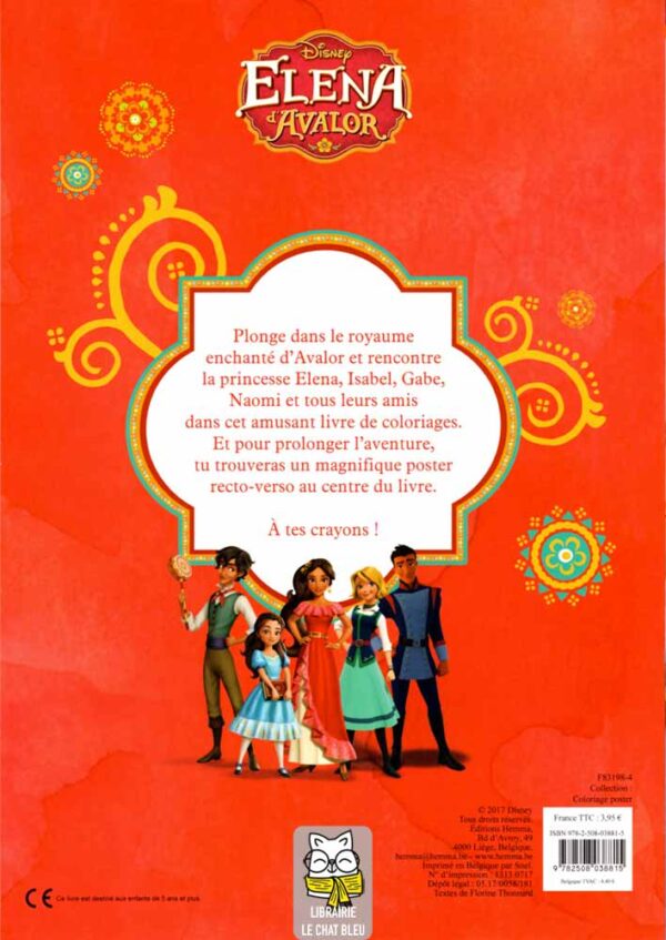 elena d'avalor : mon livre de coloriages + un grand poster