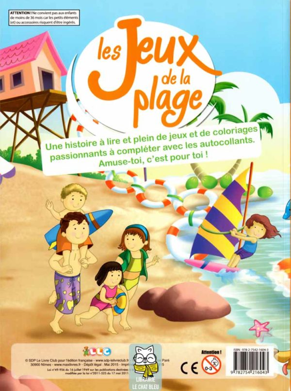 Les Jeux de la plage : Lis et joue avec les autocollants