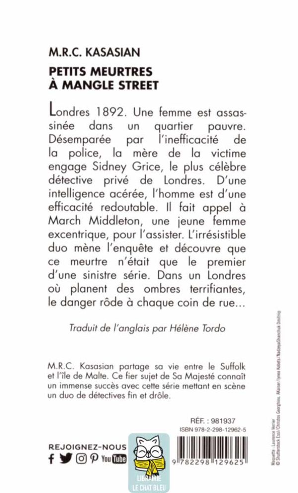 Les enquêtes de Middleton & Grice T1 : Petits Meurtres à Mangle Street - M.R.C. Kasasian